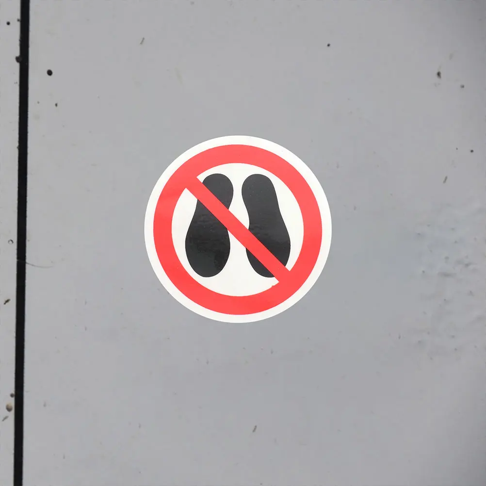 

3pcs No Trampling Labels Stickers Safety Warning Signs Strong Adhesive Smooth Surface Dangerous Equipment Room Traffic Signs