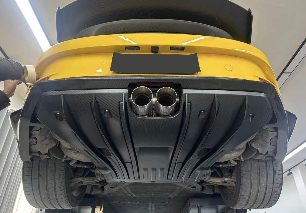 Auto Sport Parts Universal Dry Carbon Fiber Rear Diffuser Spoiler Rear Bumper forPorsche 911 992 GT3 OEM Style Factory