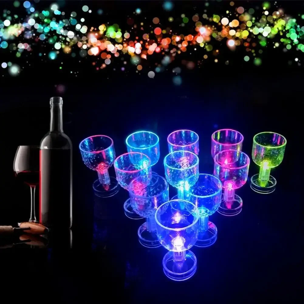 Mini LED Flashing Plastic Beverage Wine Drink Cup Bar Decorative Party Club Mug Color Flashing Light Whisky Mug for Bar