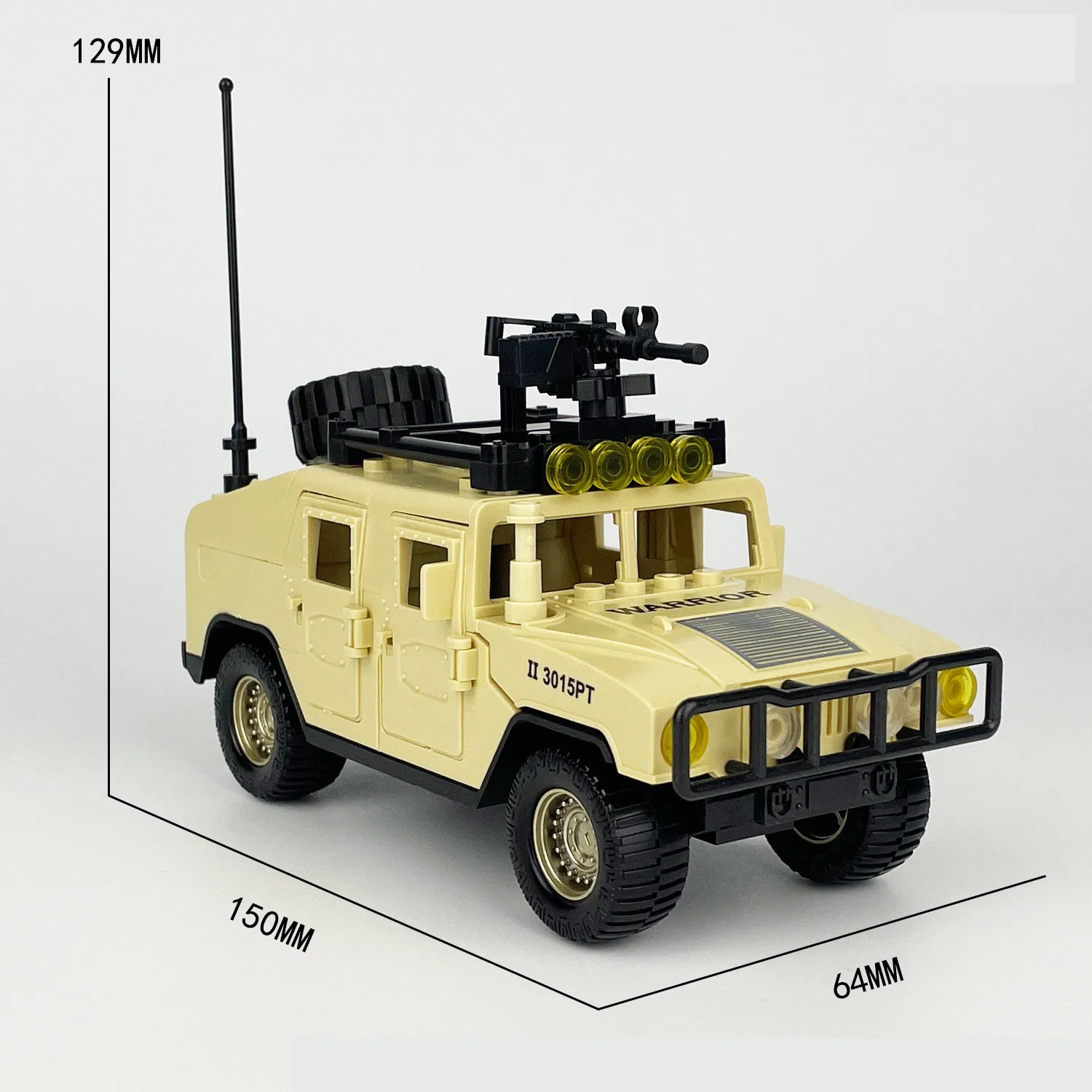 New WW2 Military SWAT H1 Assault Armor Vehicle Car Creation Bricks Army Soldier War Building Blocks Educational Toys for Boys