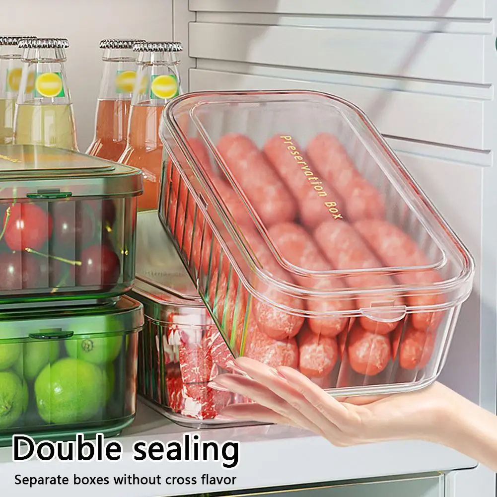 Refrigerator Freezing Antibacterial Storage Box Food-grade Dedicated Classification Sealed -keeping Box For Camping B9j9