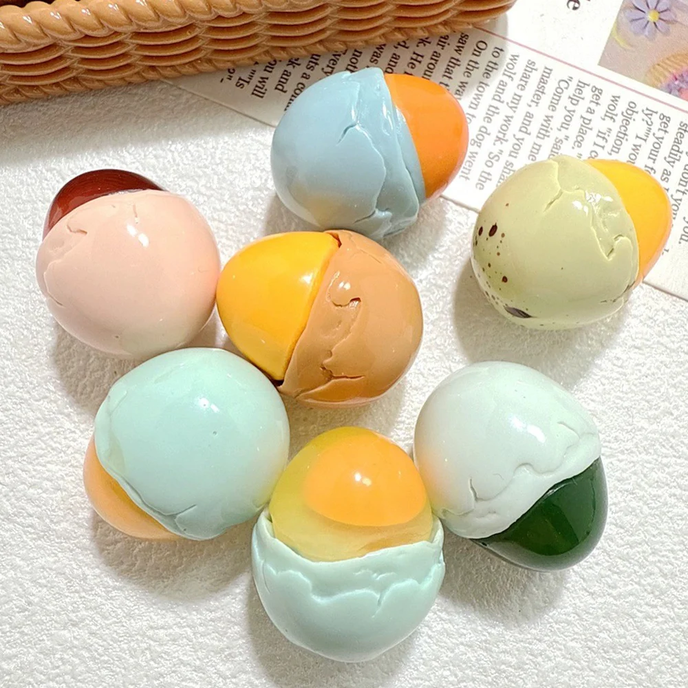 5PCS Shiny 20x23mm Egg Series Miniature Flat Back Resin Cabochons For Hairpin Scrapbooking DIY Home Decor Craft Accessories