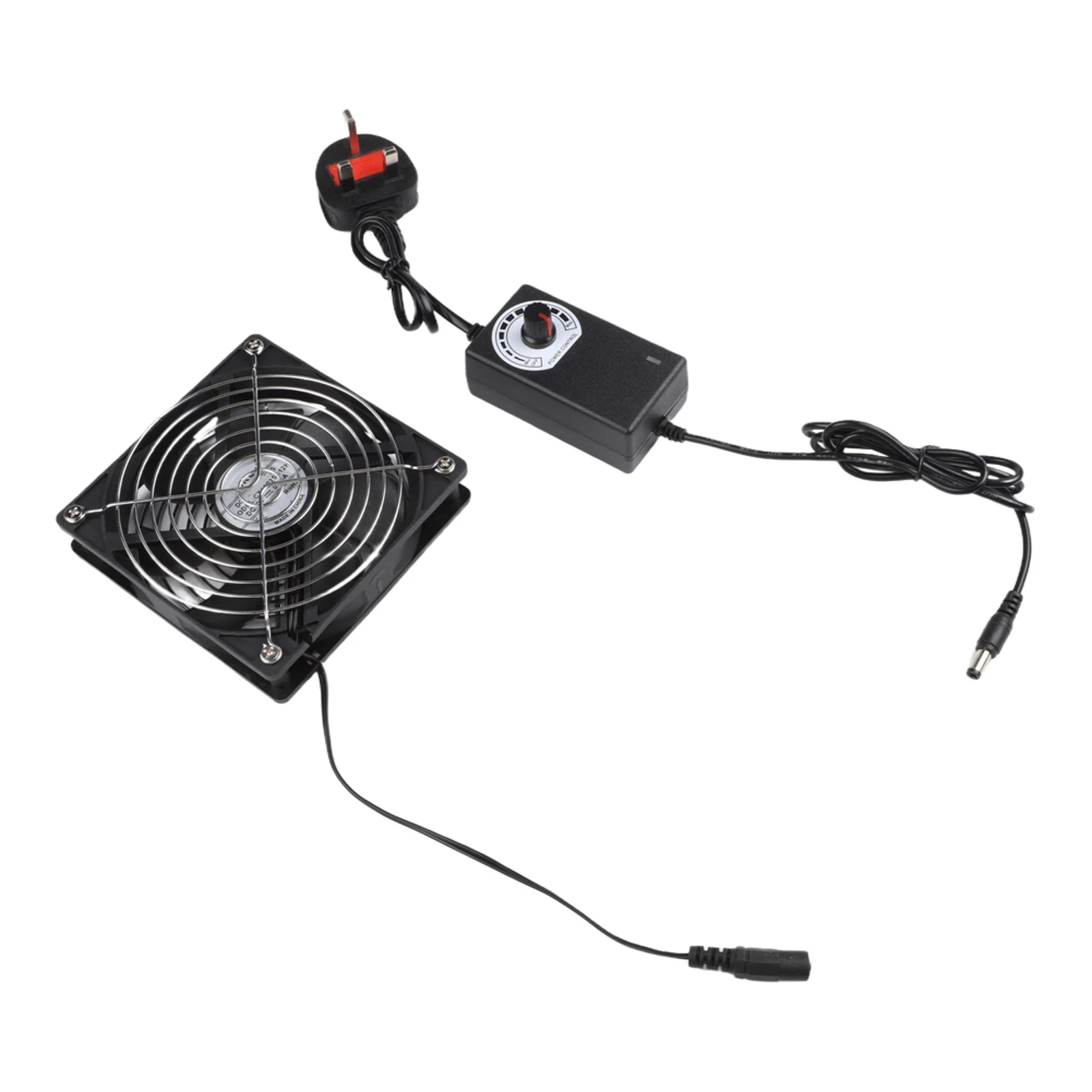 

120mm Fan Brushless Adjustable 220V Computer Case Fan PBT Fire Resistant Material Metal Mesh Fuse Guard 2700 RPM for PC Cooling