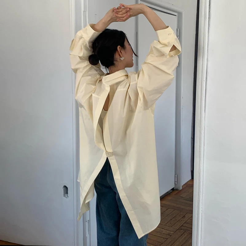 

Streetwear Shirts Women Fashion Sexy Hollow Out Oversized Blouses Summer Ladies Harajuku Korean Long Sleeve Casual Design Tops