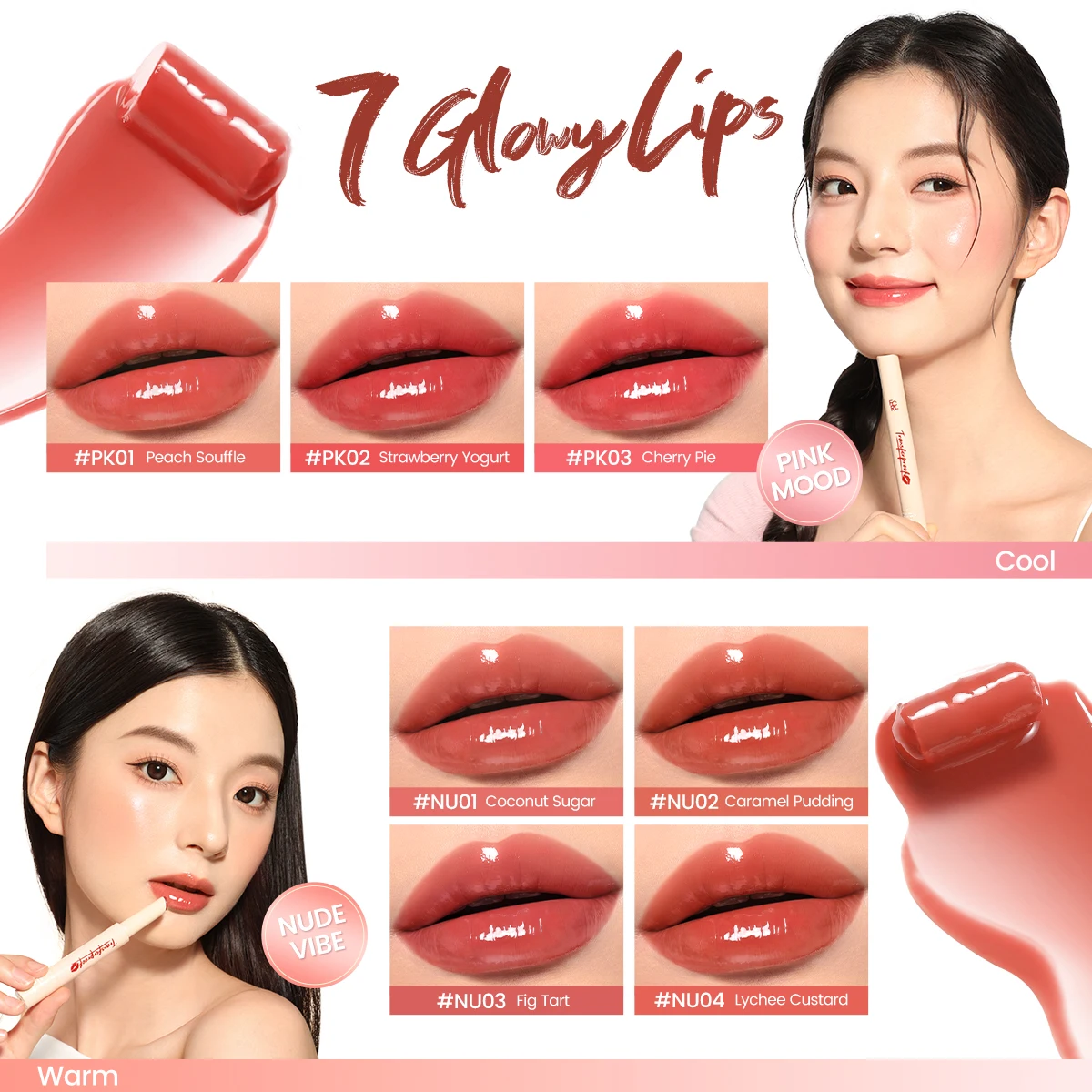 FOCALLURE Transferproof Lock-shining Glossy Lip Balm Pen Moisturizing Non-sticky Lightweight Lipstick Lip Liner Makeup Cosmetics