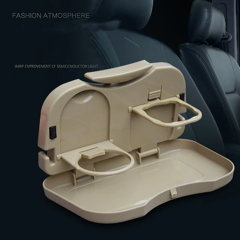 Car Mini Desk Handle Table Seat Back Holder Folding Meal Tray Drink Cup Coffee Stand Storage Case Off Road Auto Accessories