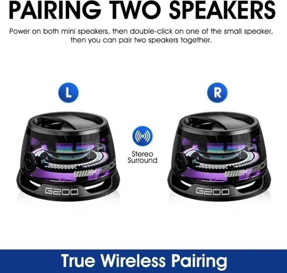 Bluetooth 5.3 Magnetic Portable Bluetooth Speaker G200 Mini Sound Box Magnetic Bluetooth Multifunctional Rgb Speaker image 5