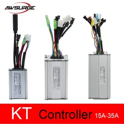 KT Controller 15A 17A 22A 25A 30A 35A Ebike Square Wave Control System Use for 36V 48V  Motor with SM Waterproof Light Plug