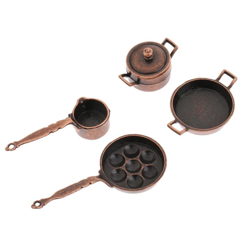 

Dolls House Miniature Kitchen Cookware 4 Pieces Metal