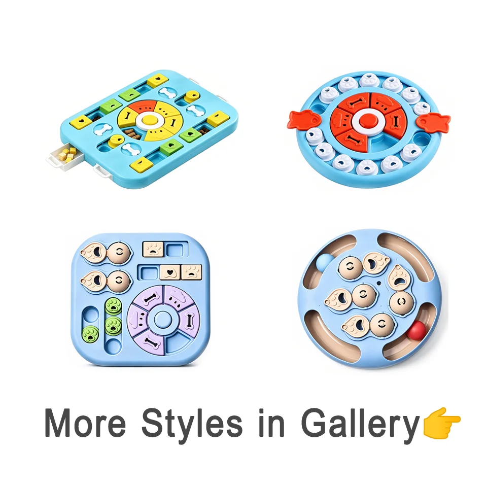 Jouets de puzzle intelligents pour animaux de compagnie, distributeur de nourriture interactif pour stimuler l'IA des chiots, bol antidérapant à alimentation lente, jeu d'entraînement cérébral pour chats