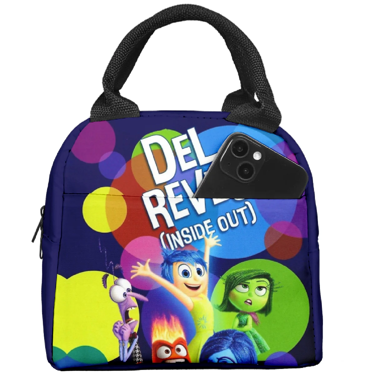 Inside Out 2 Cartoon Lunch Bag Animation 3D Digital Printing Large Capacity Storage Thermal Bag Children\'s Portable Lunch Bag