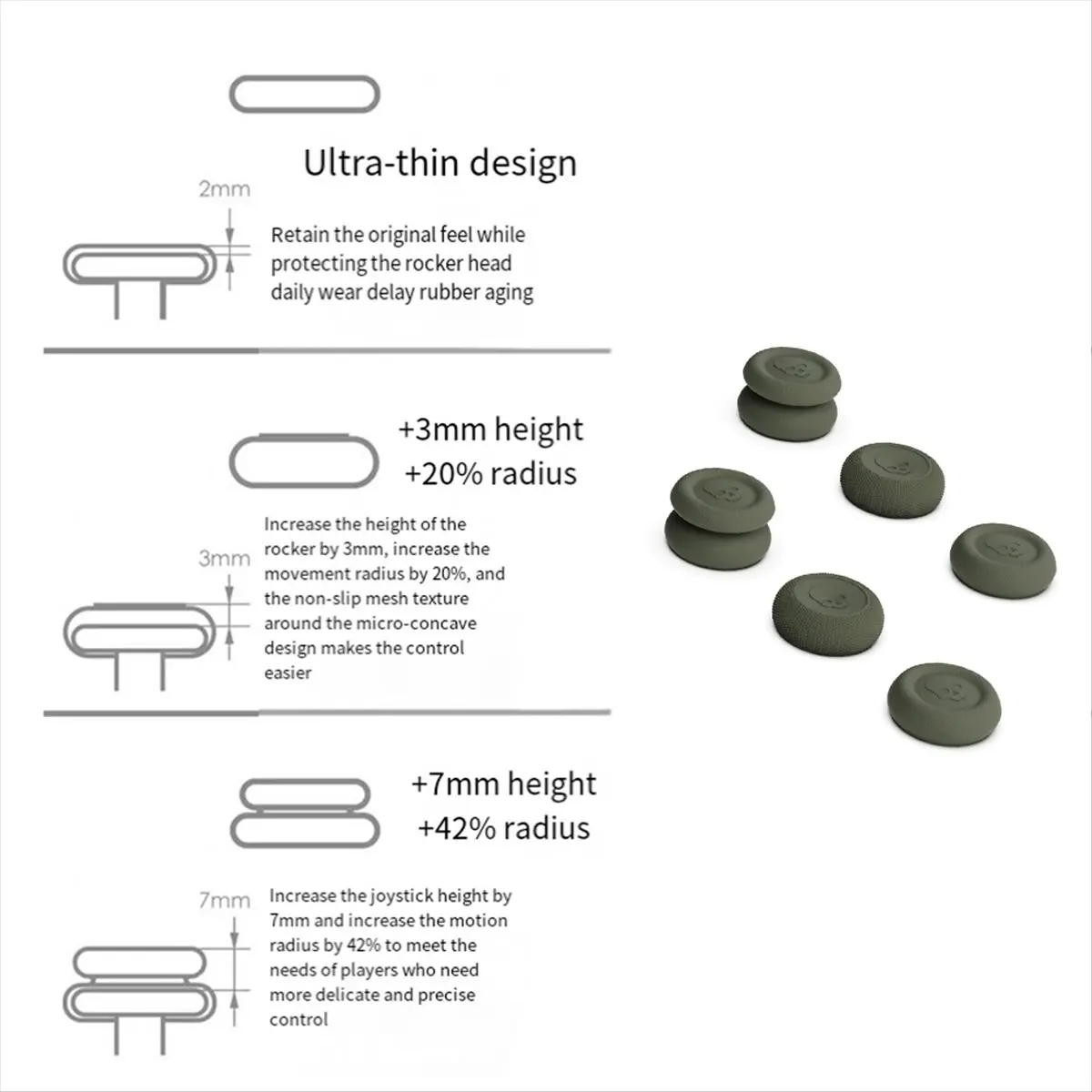 fine Skull & Co. Convex Thumb Grips Set for XBOX ONE/XBOX ONE S 6pcs Analog Stick Caps, Enhanced Gaming Precision D