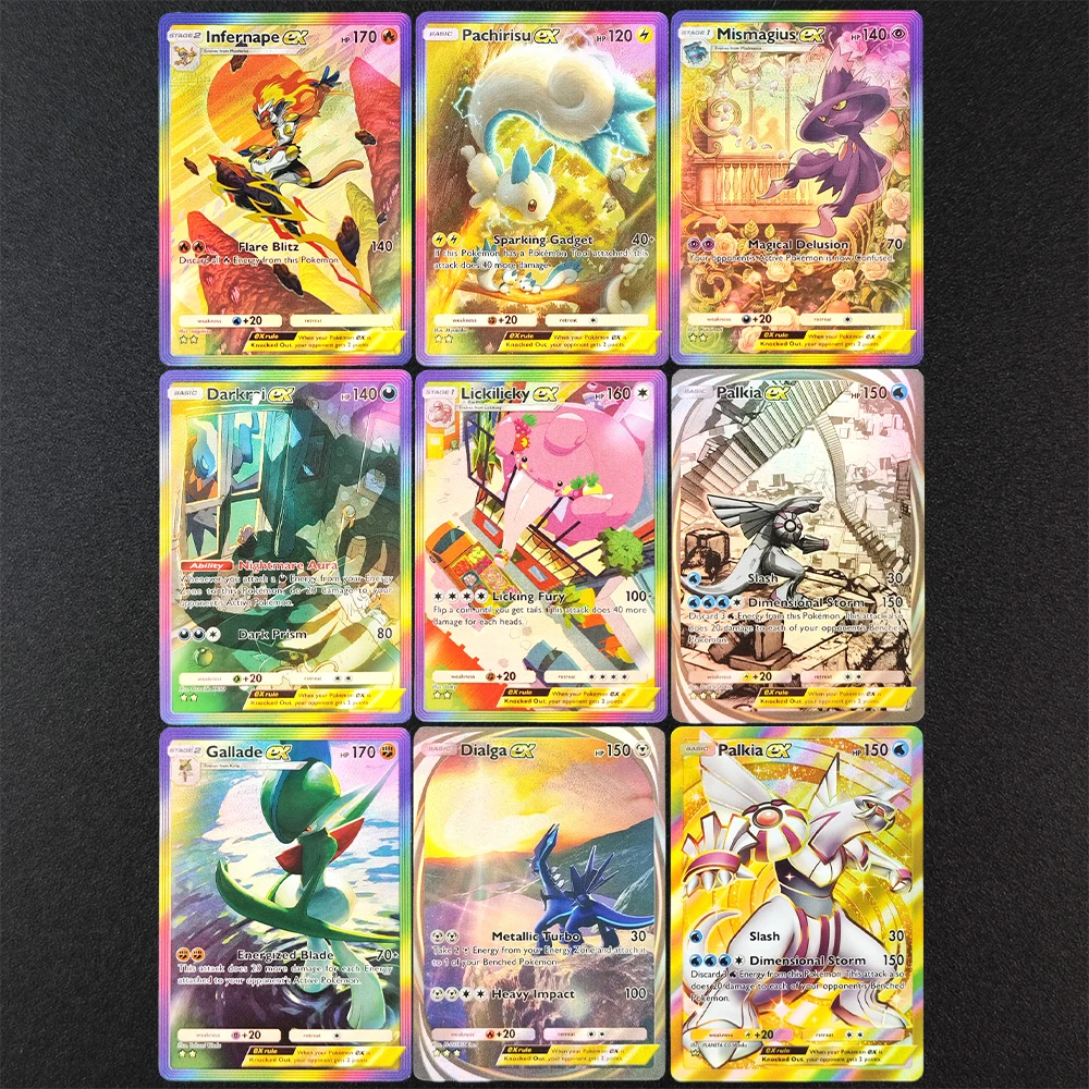 Self Made Pocket Space-Time Smackdown Card Palkia Dialga Lickilicky Pachirisu Gallade Infernape ex Collection Flash Card Toy