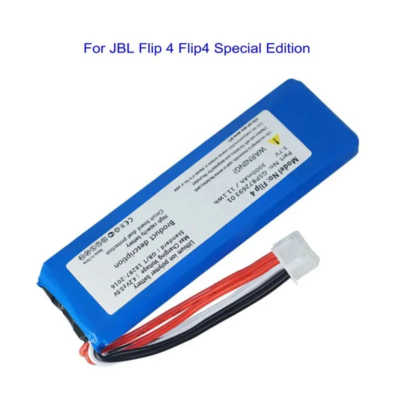 1. GSP872693 01 3.7V 3000mAh Rechargeable Battery Replacement for JBL Flip 4 Flip4, Speaker Flip4 Special Edition Bateria