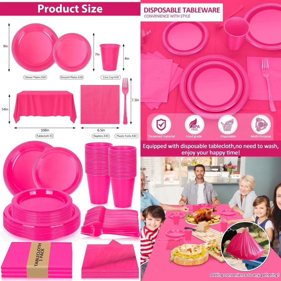 Cerise Plastic Plat…