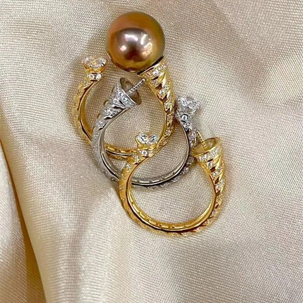 

Регулируемое кольцо из стерлингового серебра 925 пробы, настройки, фурнитура, крепления, аксессуары, фитинги для жемчуга 9-10 мм, 5 шт./лот