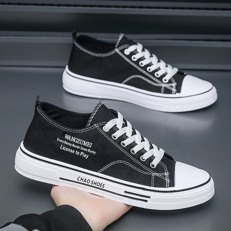 Neue atmungsaktive Herren-Leinwandschuhe, vielseitige, trendige Studenten-Freizeitsportschuhe im College-Stil, Herrenschuhe