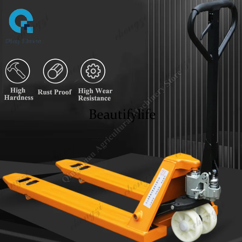 81Porter Forklift Manual Hydraulic Handling Drivers Push and Pull Stack Height Lifting Tray Trailer 2 Tons Manual Forklift Troll