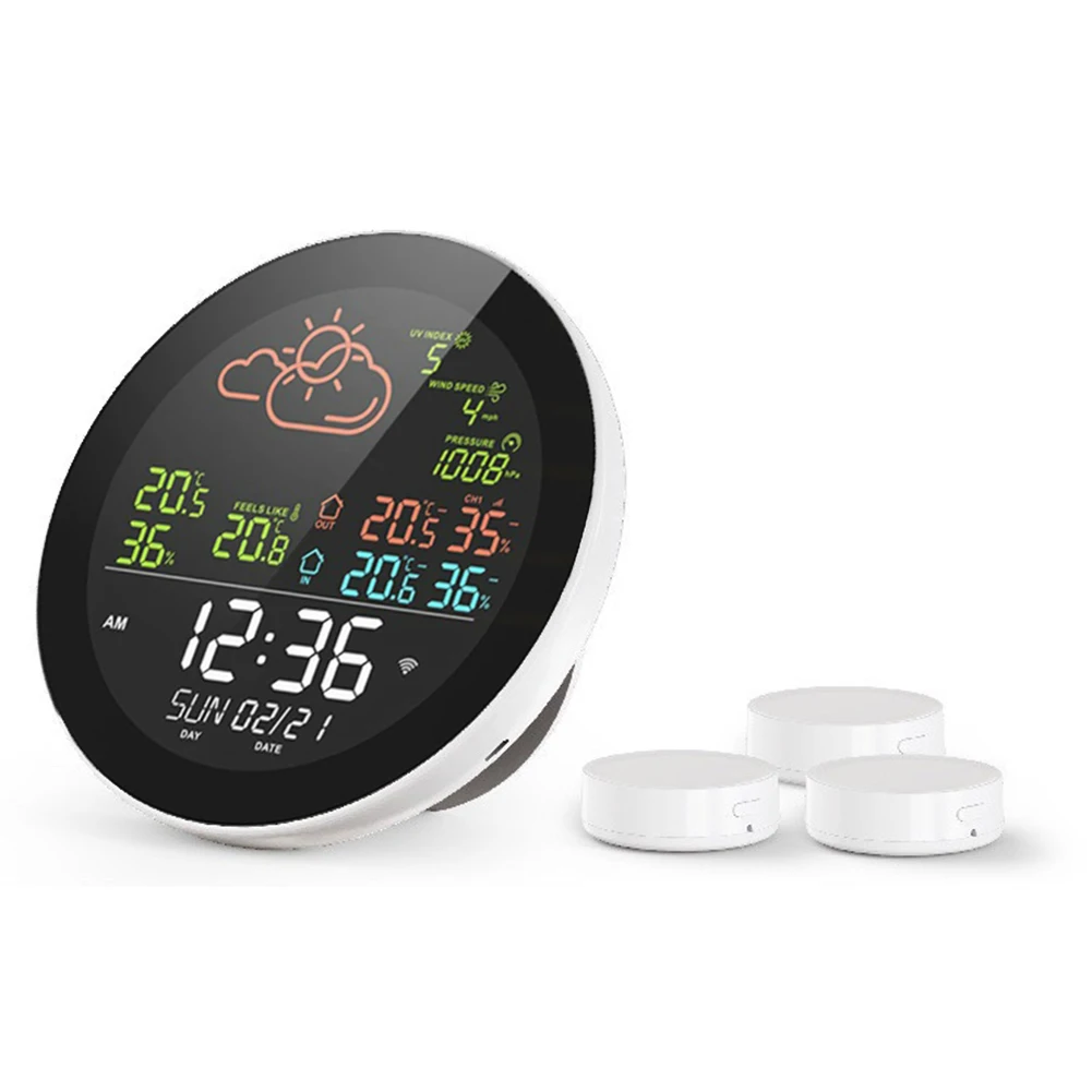 Monitor de climatización estético equipado con una interfaz fácil de usar para un acceso rápido a datos a través de la aplicación Tuya