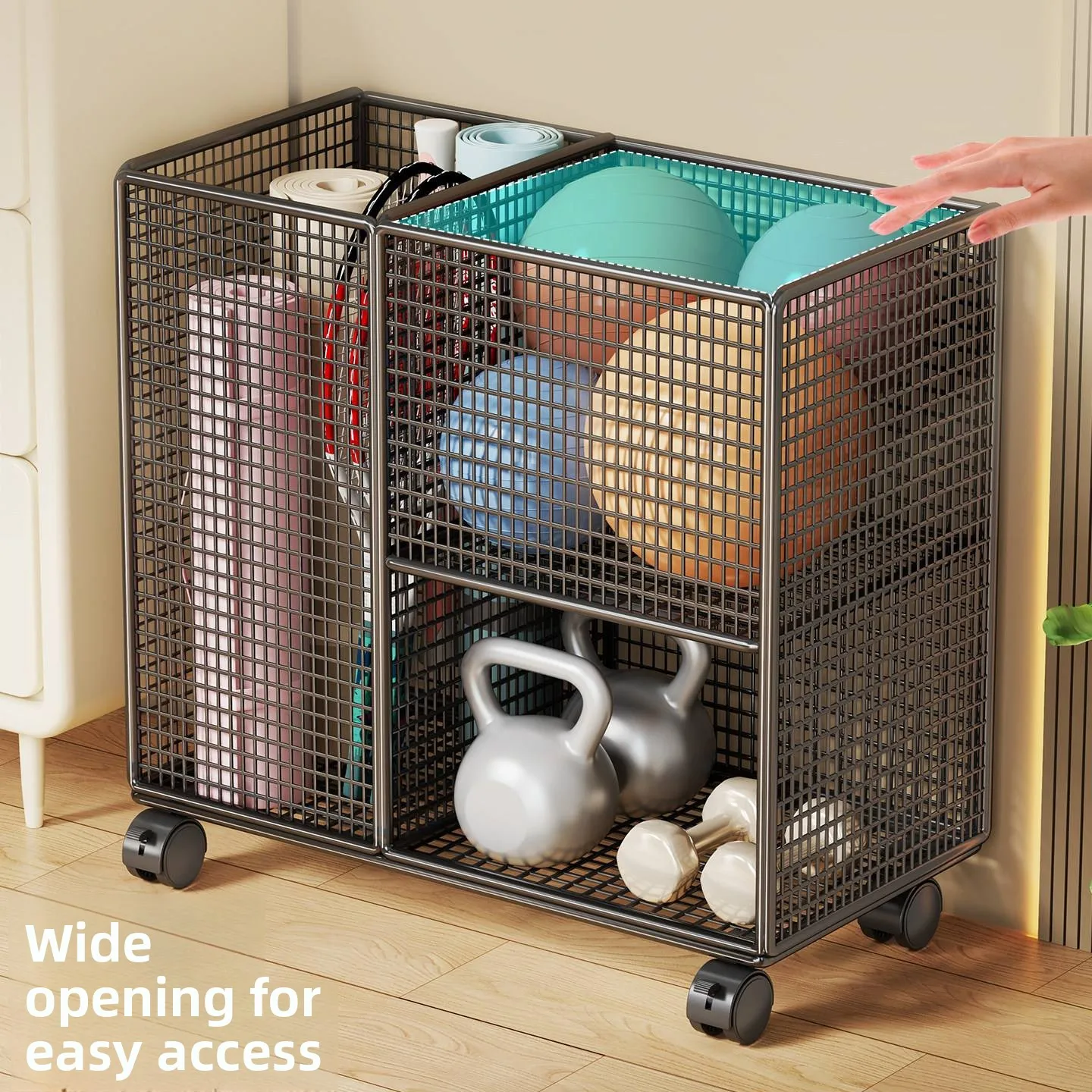 Multi-Layer Yoga Mat Storage Rack Adjustable Sports Equipment Organizer Wall-Mounted Home Balcony Storage Shelf  Brand
