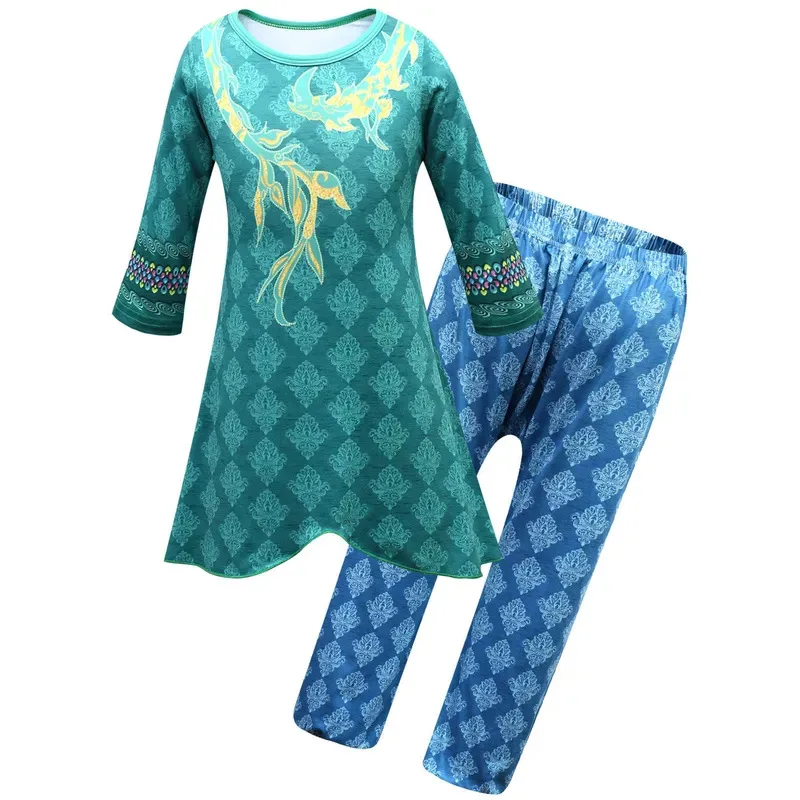 l2025l أزياء الهالوين للهالوين فيلم رايا والتنين الأخير للأطفال أزياء تنكرية للفتيات رايا سروال فستان أداء الأطفال