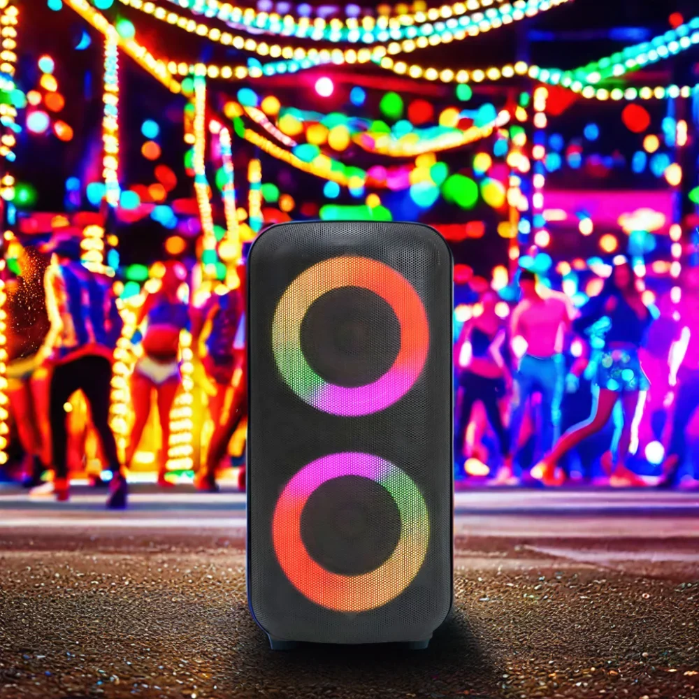 Altavoz portátil con luces led rgb, resistente al agua, sonido estéreo de Supergraves, gran potencia, calidad, buen precio, 110 partybox