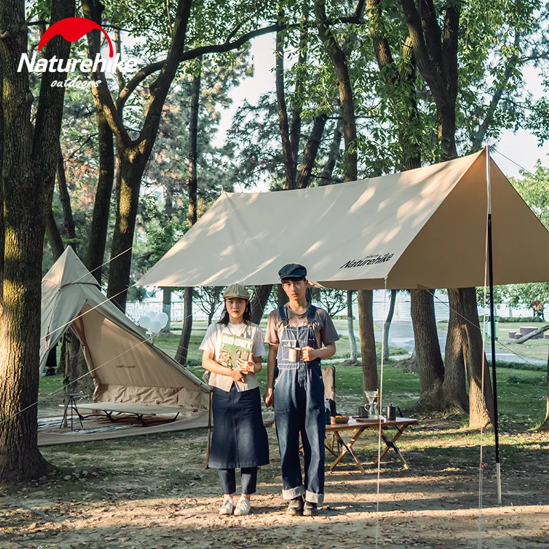 

Naturehike Cotton Square Sun Shelter 3-4 Persons 4.25kg Aluminium Alloy Pole Waterproof PU 1000mm Camping Tent HIking Picnic