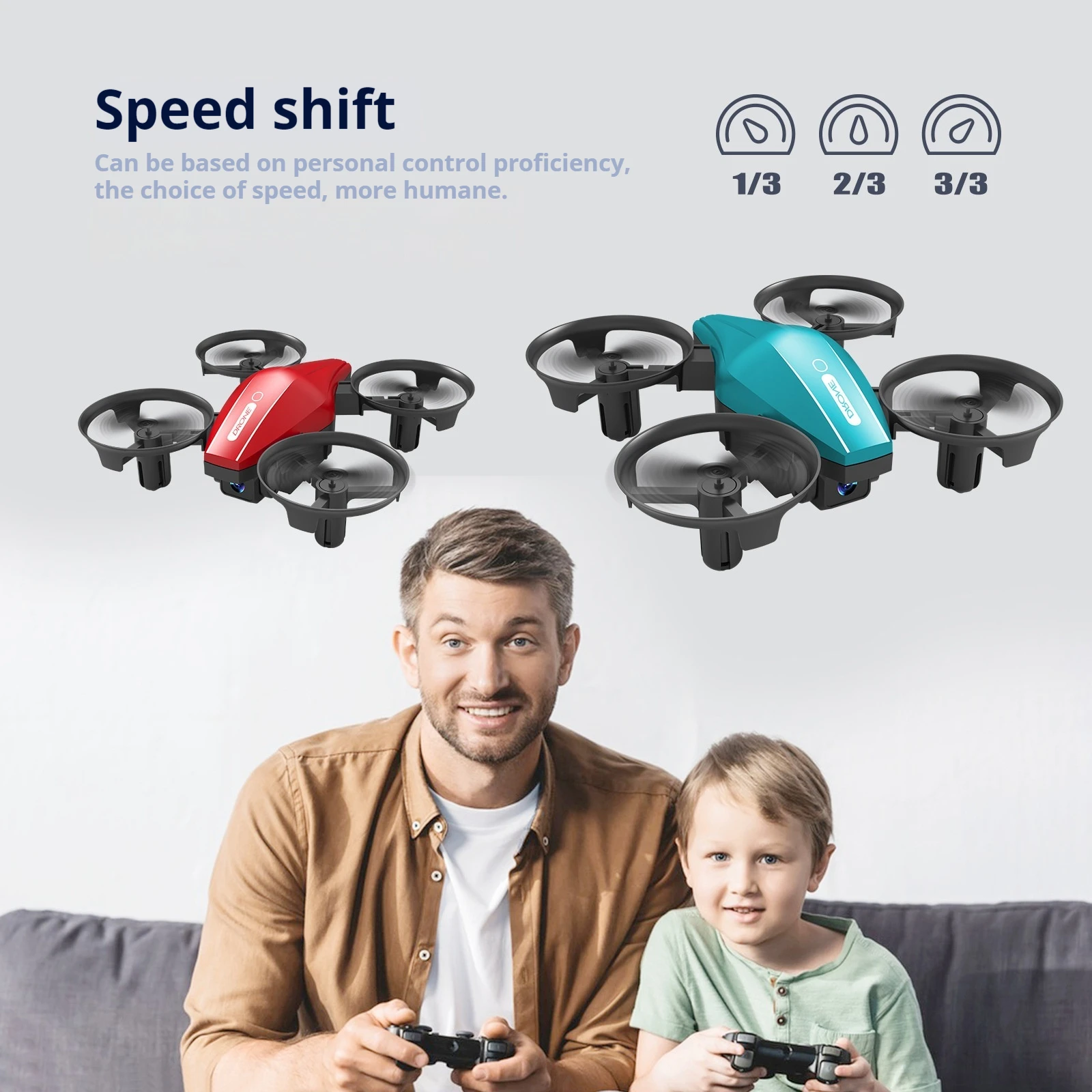 Controle Remoto Mini Drone para Adultos, Proteção Circular, Rotação de 360 °, Rolamento de Quatro Eixos, Aeronave Profissional, Presente de Brinquedo, 2.4g