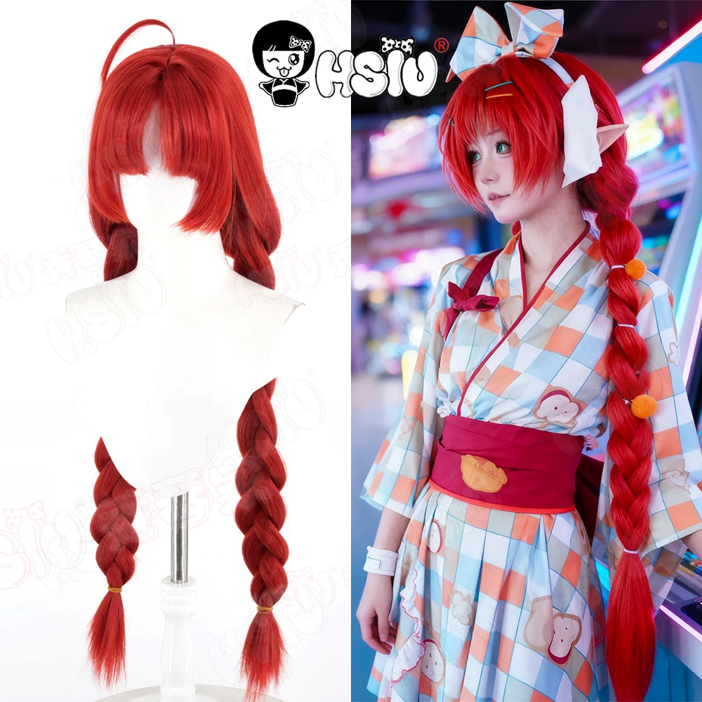 

Myrtle Cosplay Wig HSIU 95Cm long red hair Synthetic Wig+Wig cap Game Arknights Myrtle Taiko Cosplay Wig