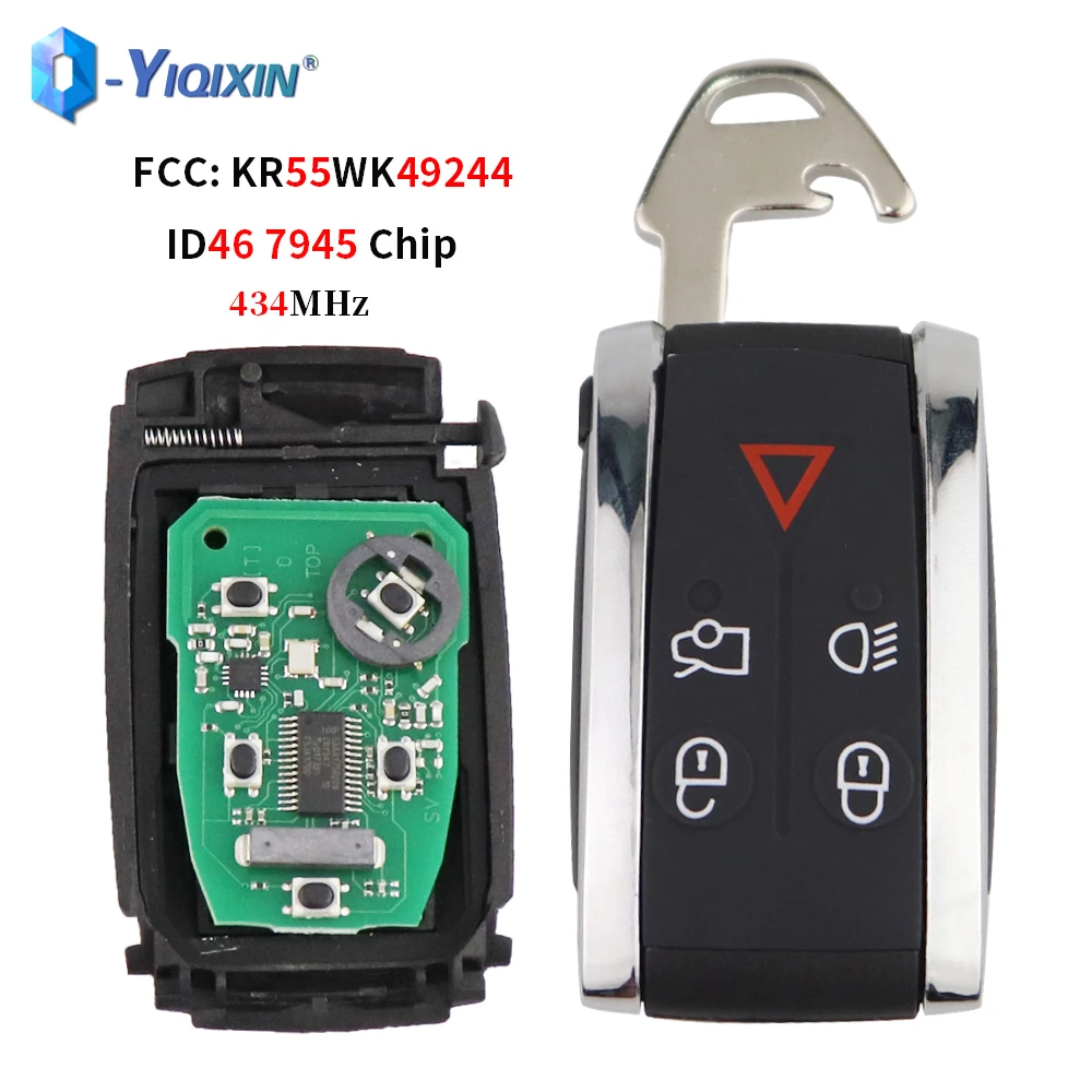 YIQIXIN For Jaguar XF XK XFR XKR 2009 2010 2011 2012 2013 XJ8 XK8 Car Smart Remote 434Mhz ID46 Chip PCF7945 Keyless KR55WK49244