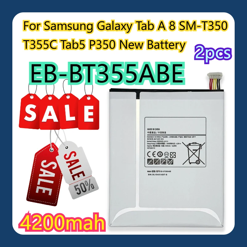 

Для Samsung Galaxy Tab A 8 SM-T350 T355C Tab5 P350 EB-BT355ABE Новый аккумулятор 2 шт.