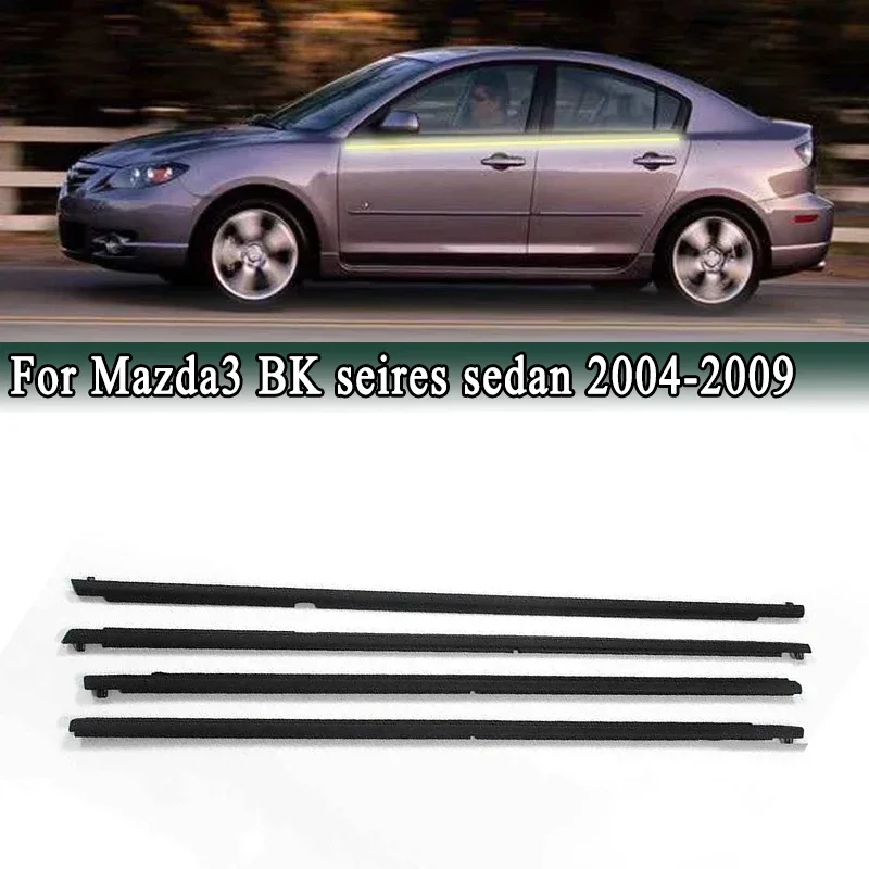 

Для Mazda 3 BK seires седан 2004-2009, уплотнительные полоски для окон, уплотнительные ремни для наружного оконного стекла, водонепроницаемые уплотнительные полоски