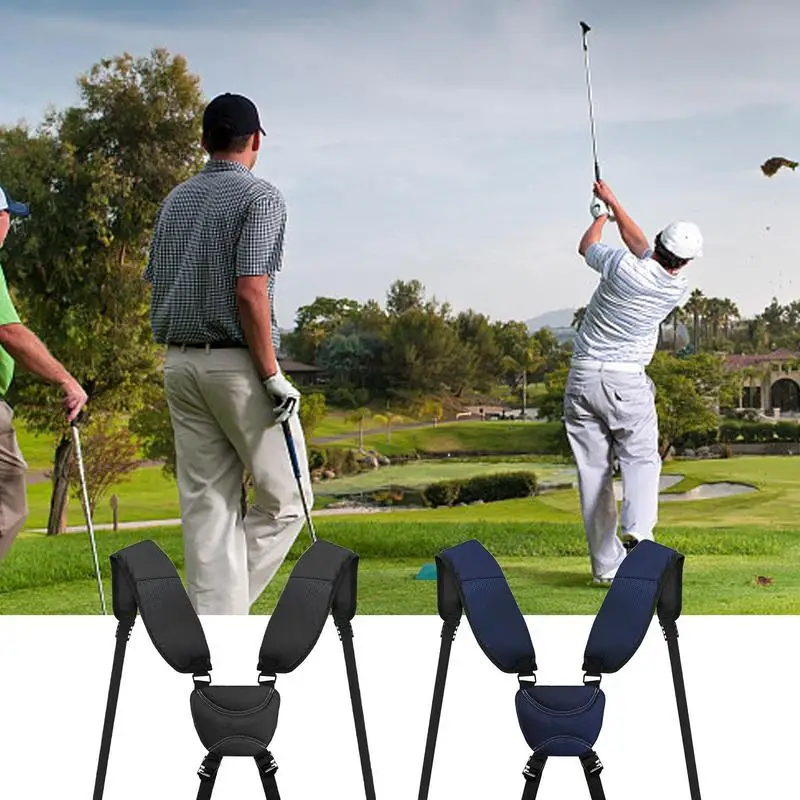 

Golf Bag Strap Padded Adjustable Double Shoulder Nylon Strap For Golf Bags Ergonomic Golf Bag Accessories Comfortable
