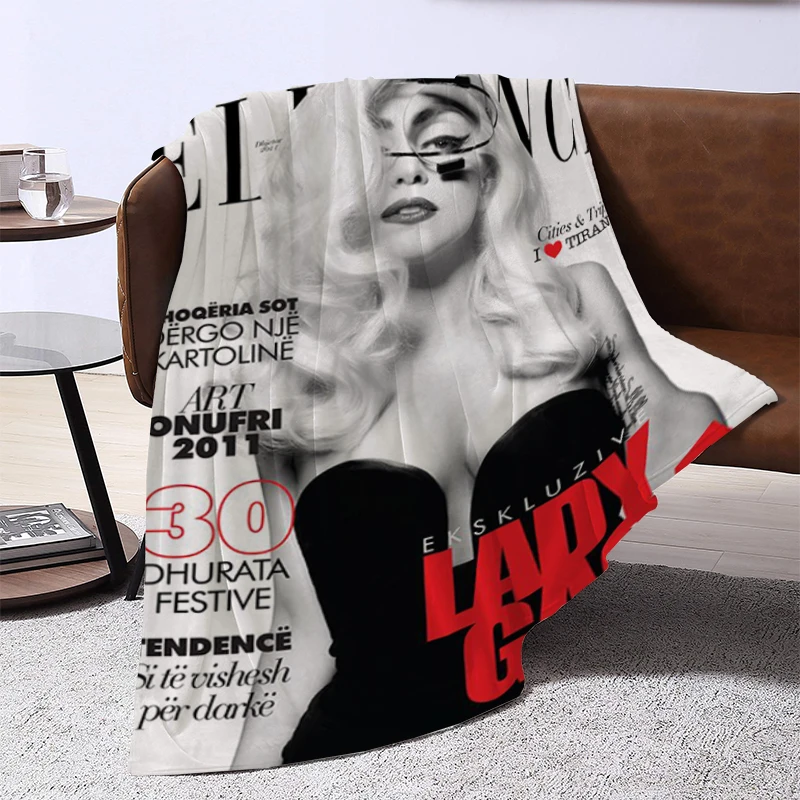 

Lady Gaga Singer Thick and Warm Fleece Blanket Fluffy Summer Blankets & Throws Catnap Sofa Quilt Microfiber Bedding King Lid