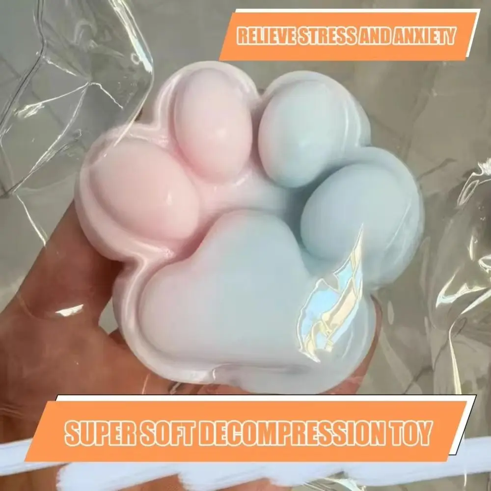 New Slow Rebound Cat Paw Squeeze Toy Colorful Soft TPR Pinching Cat Paw Stress Anxiety Relief Funny Gift Decompressing Toy