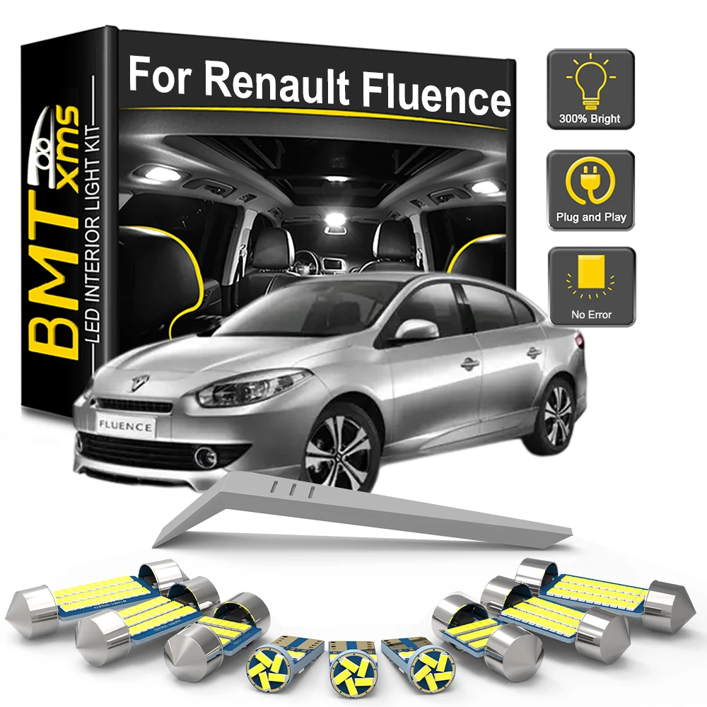 4/8/14PCS LED Interior Light Bulb Kit For Renault Fluence 2010 2011 2012 2013 2014 2015 2016 2017 LED Car Dome Trunk Lamp Canbus