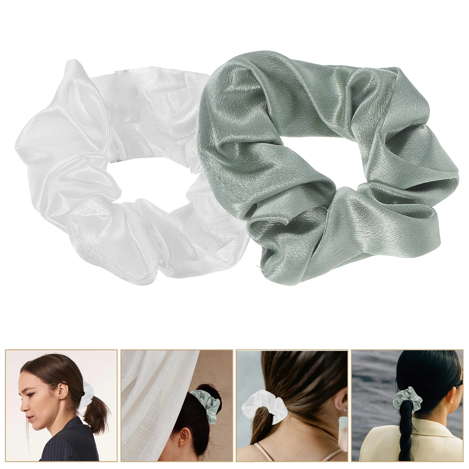 

8 Pcs Hair Ties Tied with Satin Sleeper Wrap Accessories for Girls Elastic Bulk Headband Woman