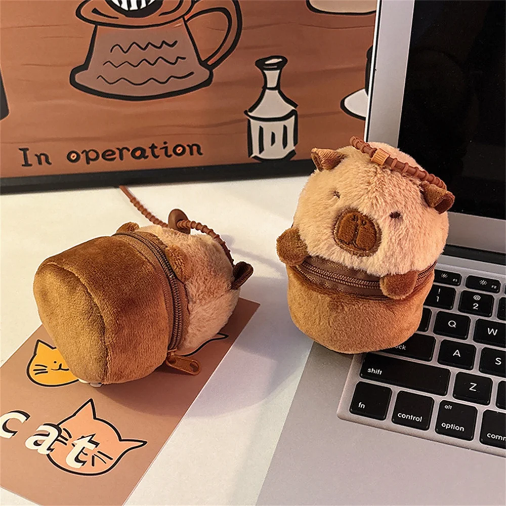 Cartoon Capybara Panda Coin Purse Keychain Fashion Zipper Storage Bag Creative Cute Small Bag Pendant Decoration Girls Gift