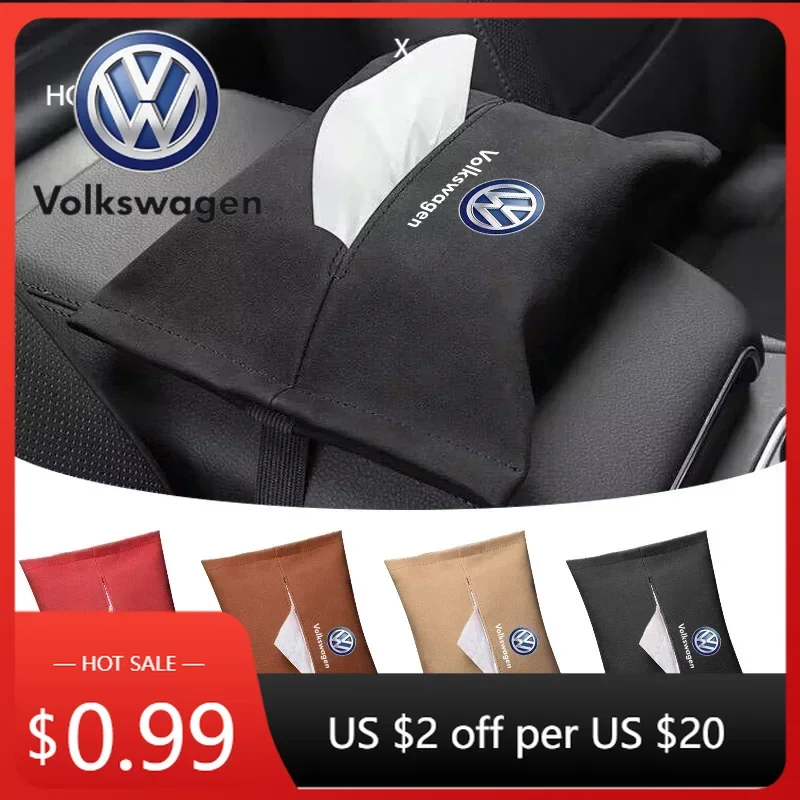 

For VOLKSWAGEN VW New Jetta VW For Volkswagen Car Accessories Tissue Bag Organizer Auto Tissue Boxes For Volkswagen VW GTI Golf