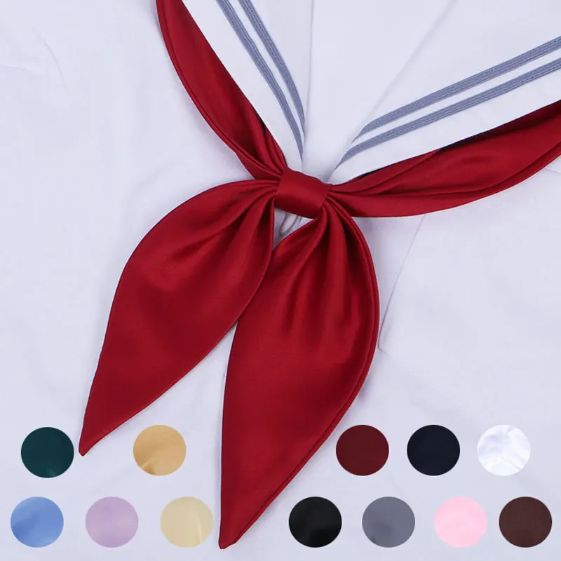 Pajarita japonesa con nudo de pez dorado para niñas, uniforme escolar JK, corbata de mariposa, Color sólido, accesorios para uniforme de marinero escolar