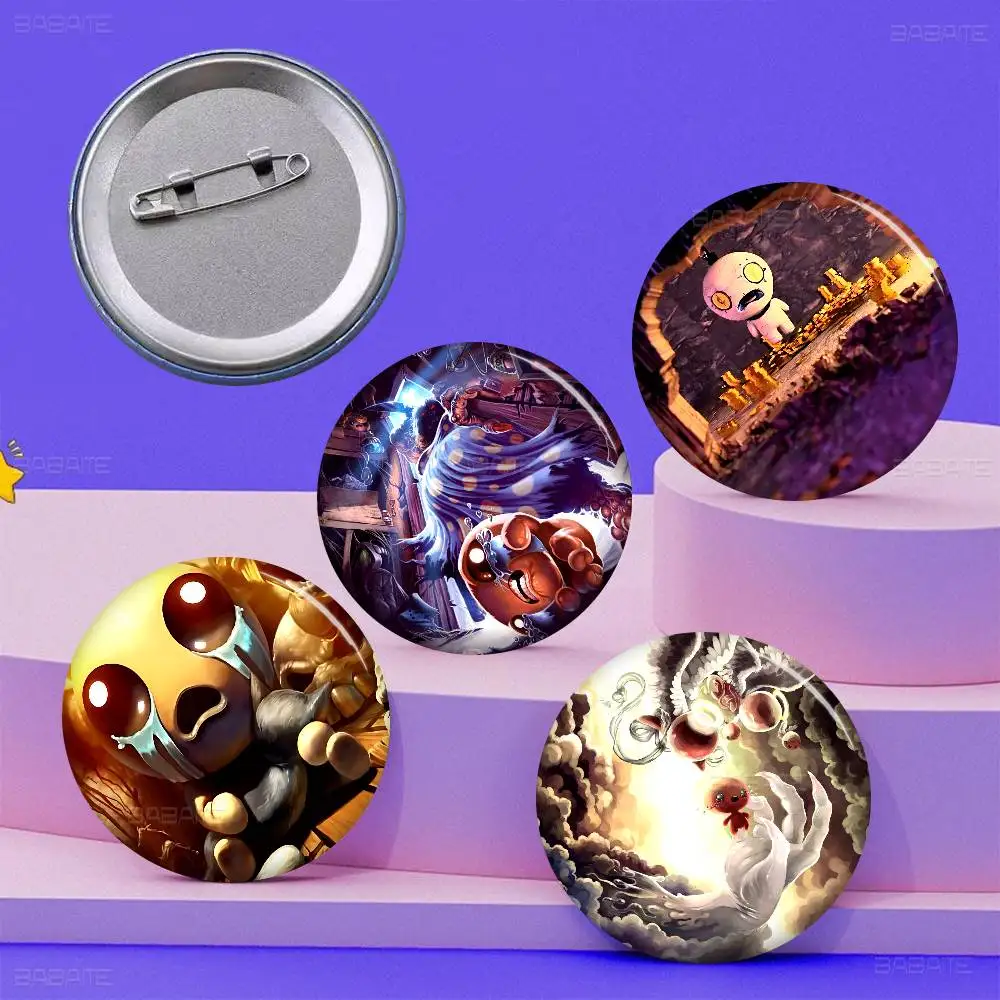 Binding Of Isaac Anime 58mm Cute Anime Figure Icon Badge Handmade Tinplate Brooch for Backpack Clothes Chest Ornament Gifts