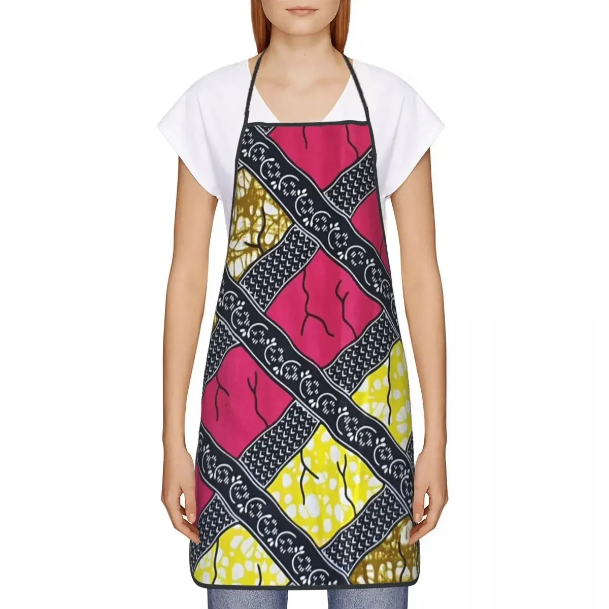 Stylish And Unique African Ankara Prints Apron Women Men Bib Africa Ethnic Art Cooking Kitchen Tablier Cuisine Chef Baking