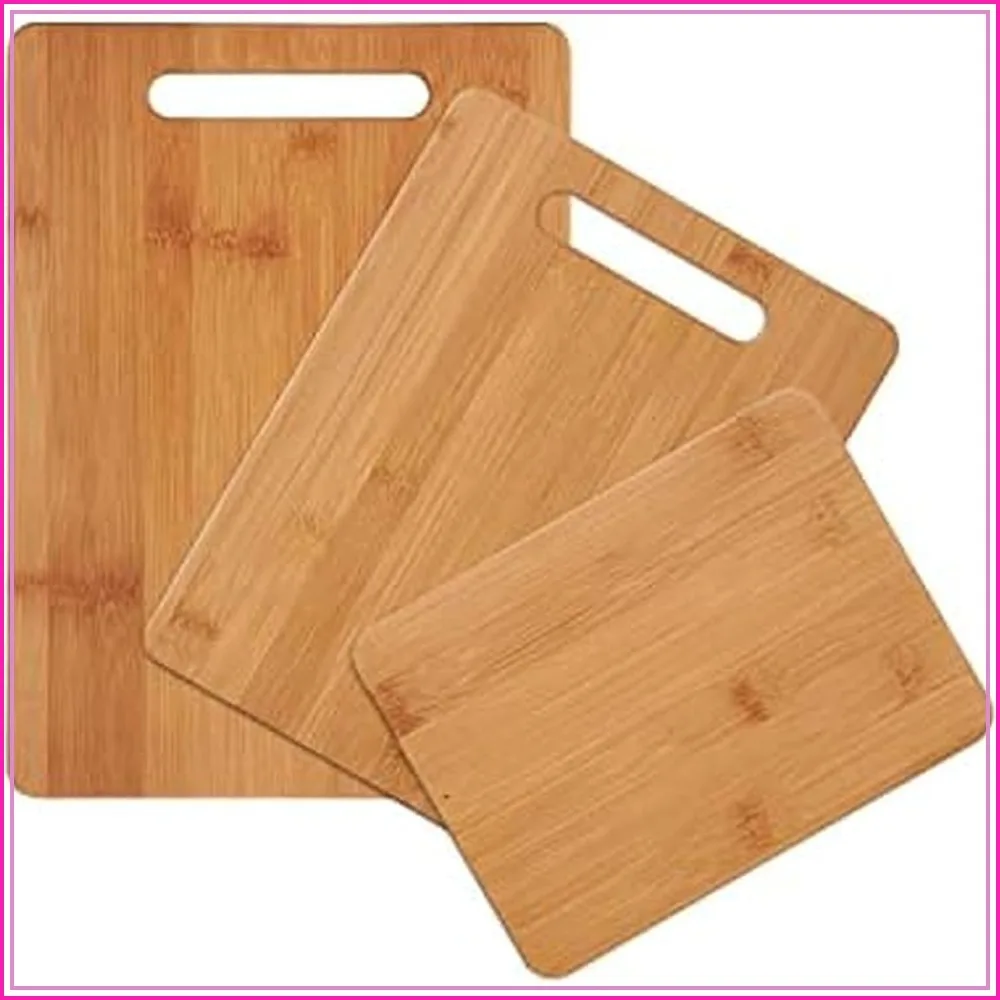 3-Piece Bamboo Cutting Board Set, Reversible, Built-in Handles, Assorted Sizes — купить у AliExpress WW