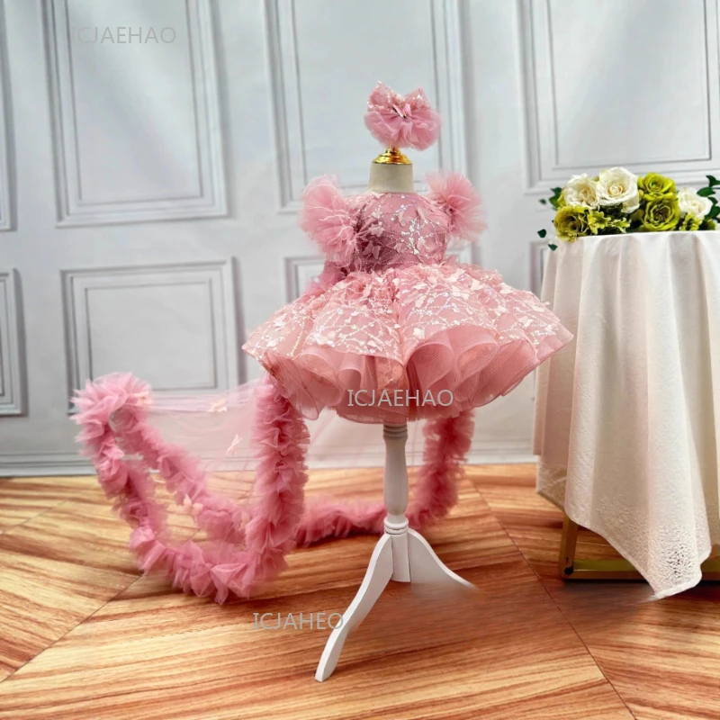 Party Dress Clothes Kids Girls Birthday PrincessOutfit Eid Children Glitter Tulle Costumes Dresses Pageant Piano Performance