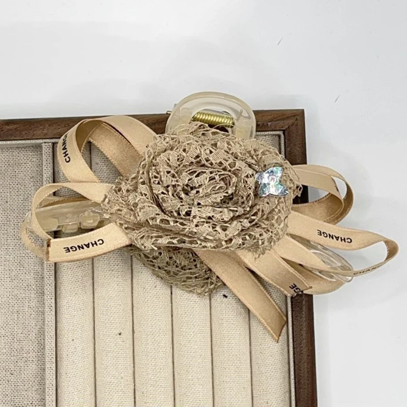 Jepit Rambut Bunga Renda Perancis Modis Aksesori Rambut Hiasan Kepala Jepit Rambut Hiu Kepala Belakang Wanita