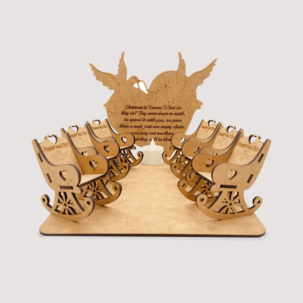 

Wooden Rocking nament Christmas Memorial Decor Durable Practical Xmas Adornment Wood Craft Decor High Quality Material