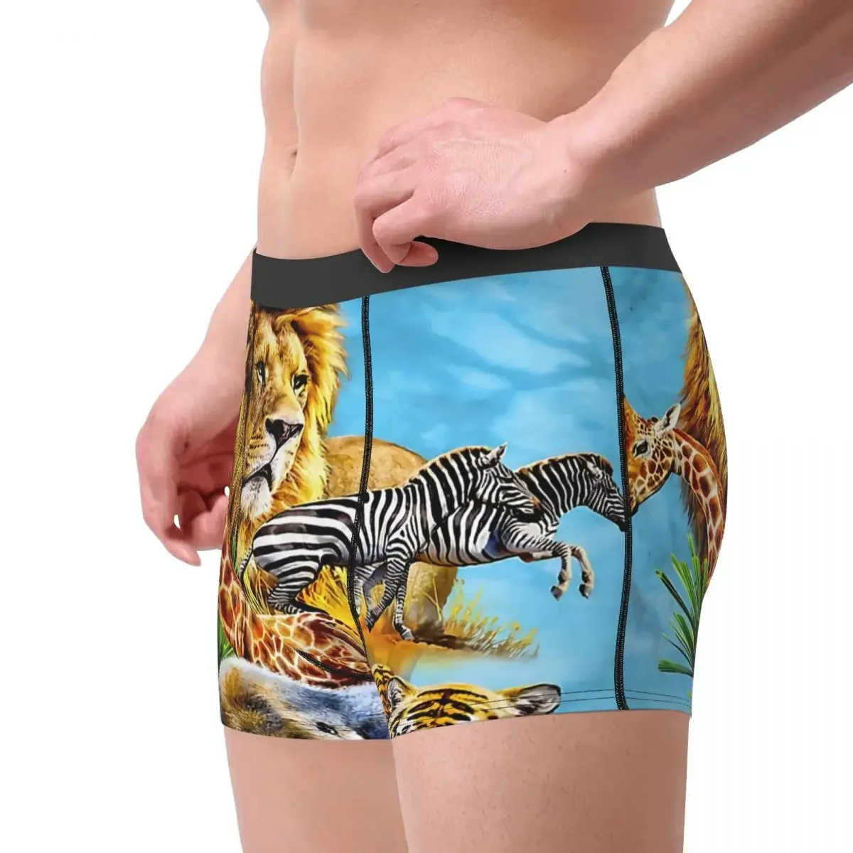 Tiger Animal Lover IMPERIAL AIRWAYS Vintage Fly To Africa Advertising Underpants Cotton Panties Male Underwear Print Short Boxer