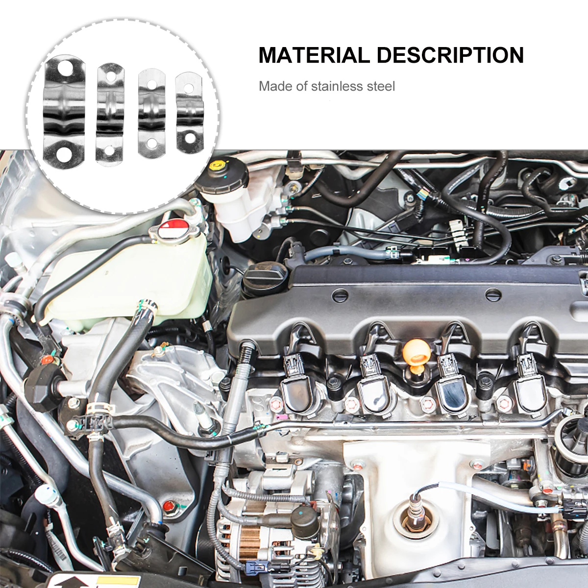 

100 Pcs Stainless Steel Pipe Clamp U Tube Straps Bracket Clips Connecting Ring Rigid Thickness Corrosion Resistant Durable For