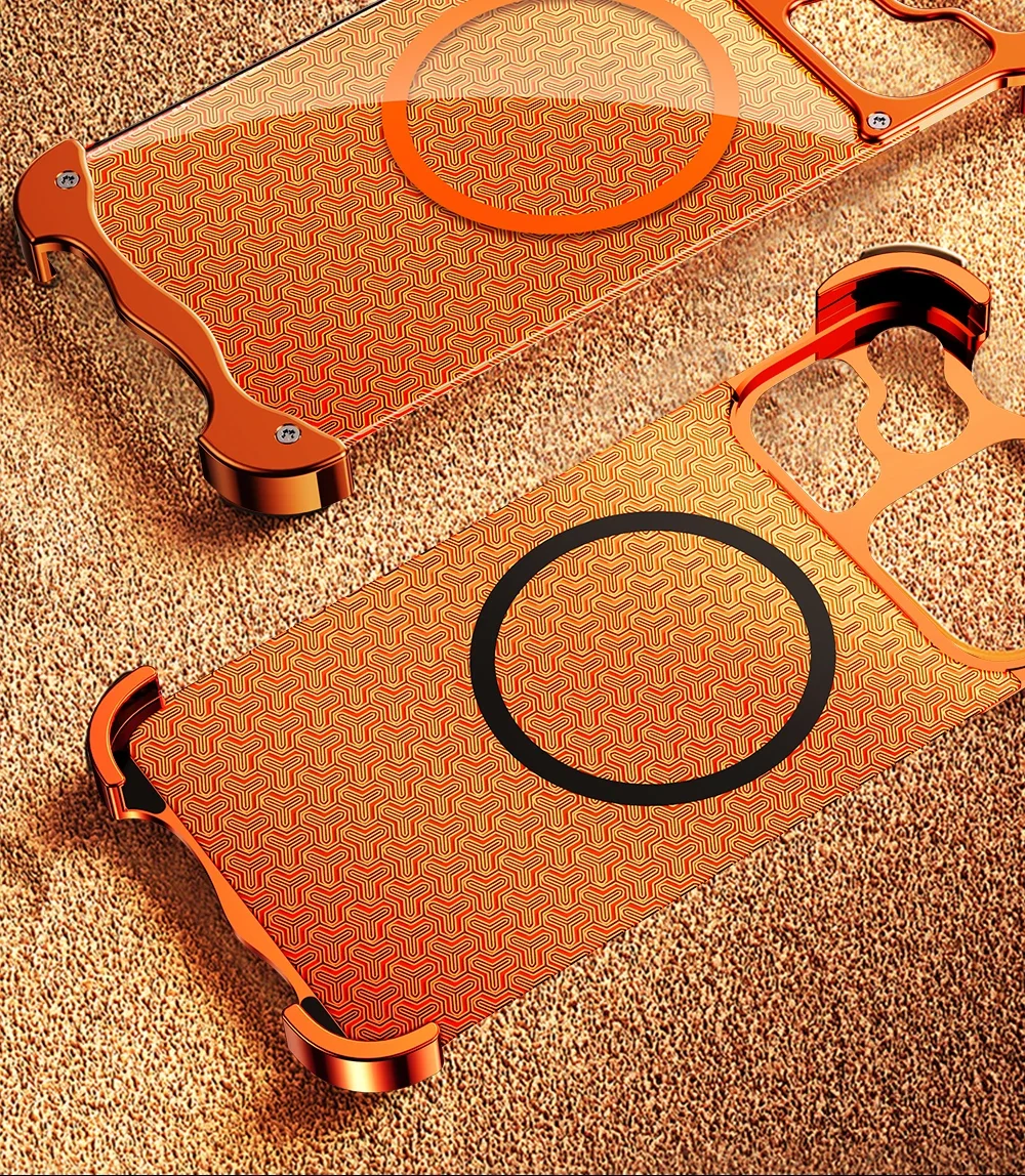 

Ultrathin Armor Frameless Magnetic Case For iPhone 17 Air 16 15 Pro Max Magnetic Cover Metal Corner Pad Protection
