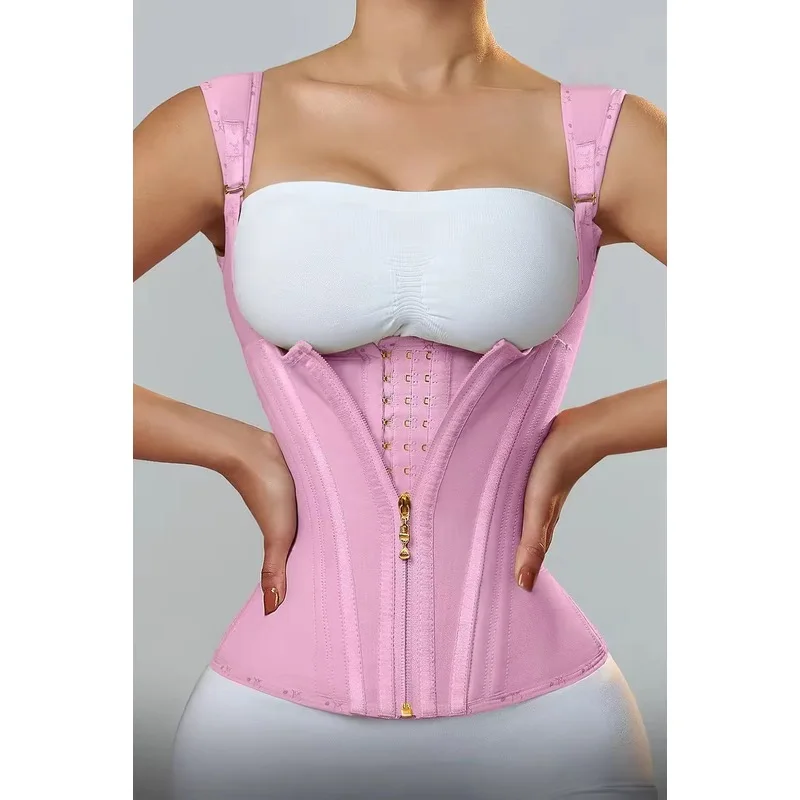 Plus Size Double Layer Postpartum Waist Trainer for Women Fall Winter Warm Tummy Control Slimming Corset Body Shaper Shapewear